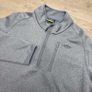 Aftco Fishing Grey 1/4 Zip Pullover‎ Men's Sz M Performance